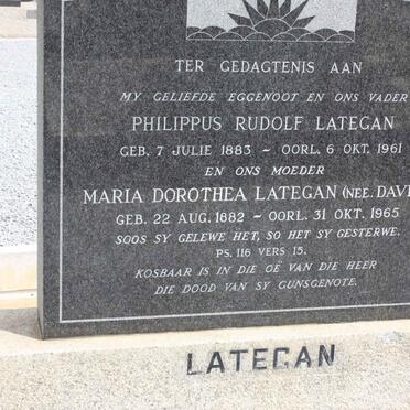 LATEGAN Philippus Rudolf 1883-1961 &amp; Maria Dorothea DAVEL 1882-1965