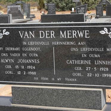 MERWE Alwyn Johannes, van der 1924-1988 &amp; Catherine Linnihan 1928-1998