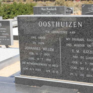OOSTHUIZEN Johannes Willem 1905-1992 &amp; E.M. DE GOEDE 1910-1979