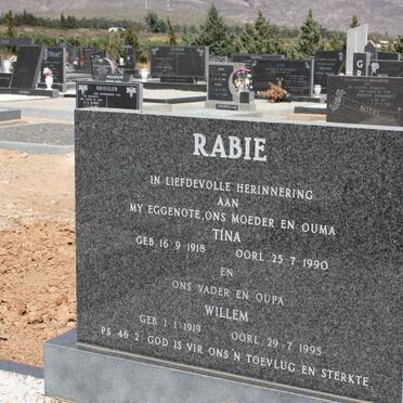 RABIE Willem 1919-1995 &amp; Tina 1918-1990