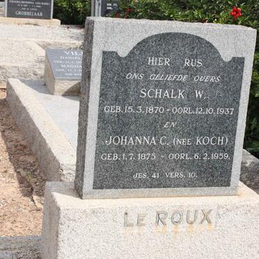 ROUX Schalk W., le 1870-1937 &amp; Johanna C. KOCH 1875-1959