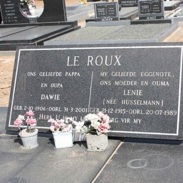 ROUX Dawie, le 1906-2001 &amp; Lenie HUSSELMANN 1915-1989