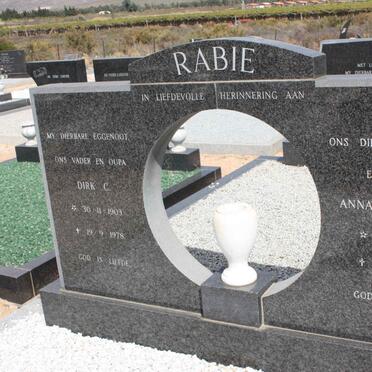 RABIE Dirk C. 1903-1978 &amp; Anna Elizabeth 1912-1988