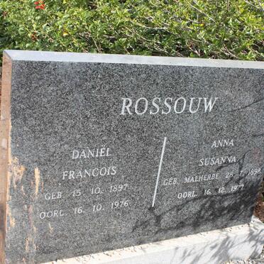 ROSSOUW Daniël Francois 1897-1976 &amp; Anna Susanna MALHERBE 1898-1977