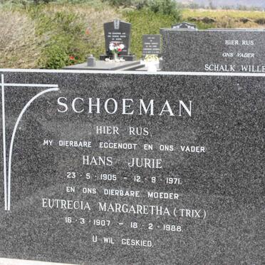 SCHOEMAN Hans Jurie 1905-1971 &amp; Eutrecia Margaretha 1907-1988