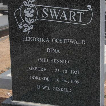 SWART Hendrika Oostewald 1921-1999