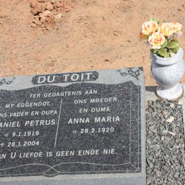 TOIT Daniel Petrus, du 1919-2004 &amp; Anna Maria 1920
