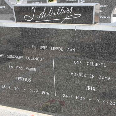 VILLIERS Tertius, de 1909-1976 &amp; Trix 1909-2002