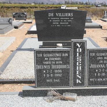 VOLSCHENK Theunis Theodorus 1896-1992 &amp; Johanna Andrieta 1899-1996