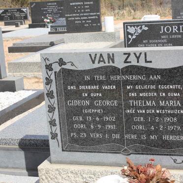 ZYL Gideon George, van 1902-1981 &amp; Thelma Maria VAN DER WESTHUIZEN 1908-1979