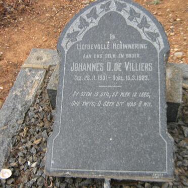 VILLIERS Johannes D., de 1901-1923