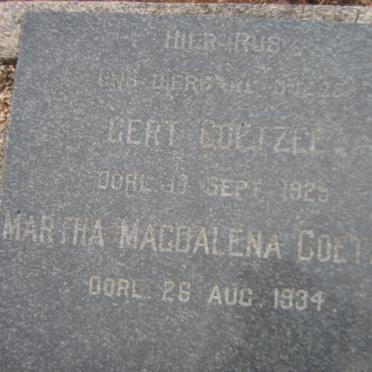COETZEE Gert -1929 &amp; Martha Magdalena -1934