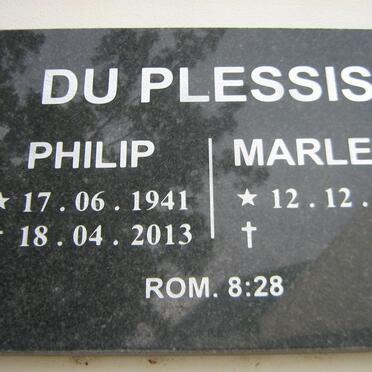 PLESSIS Philip, du 1941-2013 &amp; Marlene 1946-