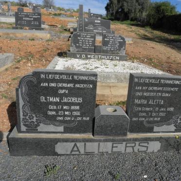 ALLERS Oltman Jacobus 1888-1966 &amp; Maria Aletta GERBER 1896-1962