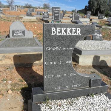 BEKKER Johanna 1900-1986