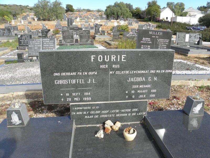 FOURIE Christoffel J.L. 1914-1999 &amp; Jacoba C.N. NIEHAUS 1918-1981