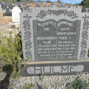 HULME Andrew Herbert 1893-1967 &amp; Phoebe J. TERBLANCHE 1896-1966