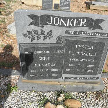 JONKER Gert Bernadus 1885-1956 &amp; Hester Petronella MEIRING 1886-1964