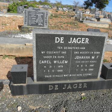 JAGER Carel Willem, de 1879-1966 &amp; Johanna M.F. VAN DER BERGH 1887-1980