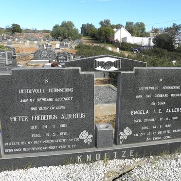 KNOETZE Pieter Frederick Albertus 1905-1978 &amp; Engela I.E. ALLERS nee SCHUIN 1909-1985