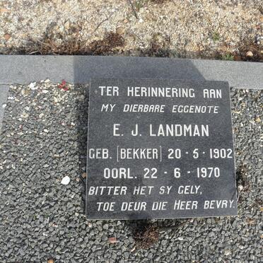 LANDMAN E.J. nee BEKKER 1902-1970