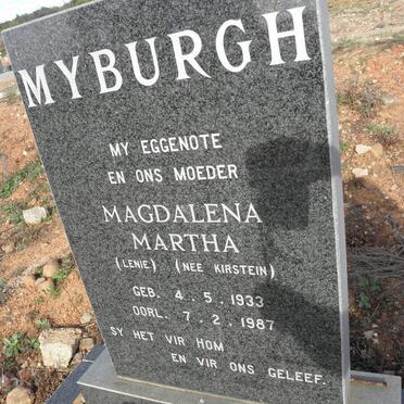 MYBURGH Magdalena Martha nee KIRSTEIN 1933-1987
