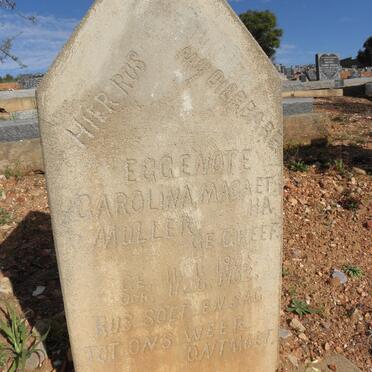 MULLER Carolina Magretha nee GREEF 1905-1962