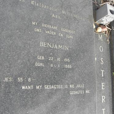MOSTERT Benjamin 1915-1988 &amp; Anna 1921-2004 