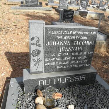 PLESSIS Johanna Jacomina, du 1914-1992