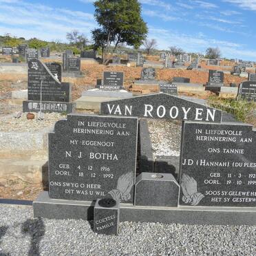 ROOYEN N.J. Botha, van 1916-1992 &amp; J.D. DU PLESSIS 1923-1999