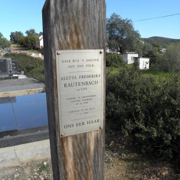 RAUTENBACH Aletta Frederika nee UYS 1906-1990