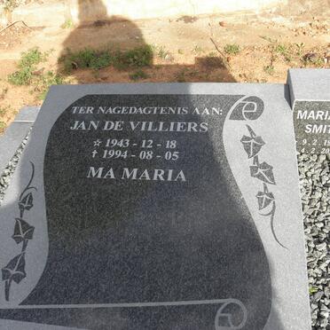 SMIT Maria J. 1924-2010 :: DE VILLIERS Jan 1943-1994