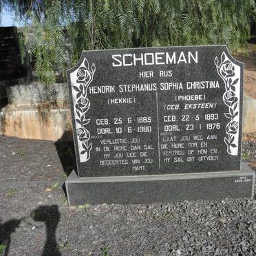 SCHOEMAN Hendrik Stephanus 1885-1980 &amp; Sophia Christina EKSTEEN 1893-1976