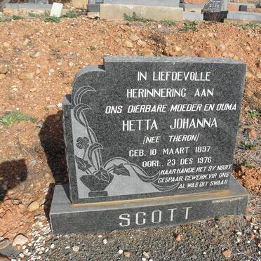 SCOTT Hetta Johanna nee THERON 1897-1976