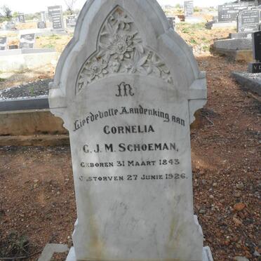 SCHOEMAN Cornelia G.J.M. 1843-1926