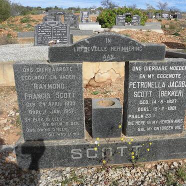 SCOTT Raymond Francis 1899-1957 &amp; Petronella Jacoba BEKKER 1897-1981