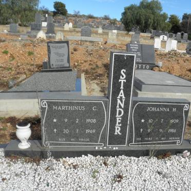 STANDER Marthinus C. 1908-1969 &amp; Johanna H. 1909-1986