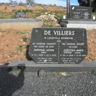 VILLIERS Abraham Aaron, de 1905-1979 &amp; Dorothea Maria Sophia 1908-1995