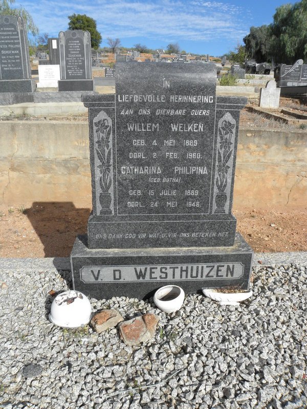 WESTHUIZEN Willem Welken, v.d.1889-1960 - Catharina Philipina BOTHA 1889-1948