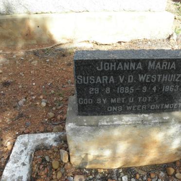 WESTHUIZEN Johanna Maria Susara, v.d. 1885-1963