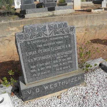 WESTHUIZEN Lukas Petrus, v.d. 1867-1948 &amp; Elizabeth A.M. DU TOIT 1868-1949