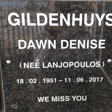 GILDENHUYS Dawn Denise nee LANJOPOULOS 1951-2017