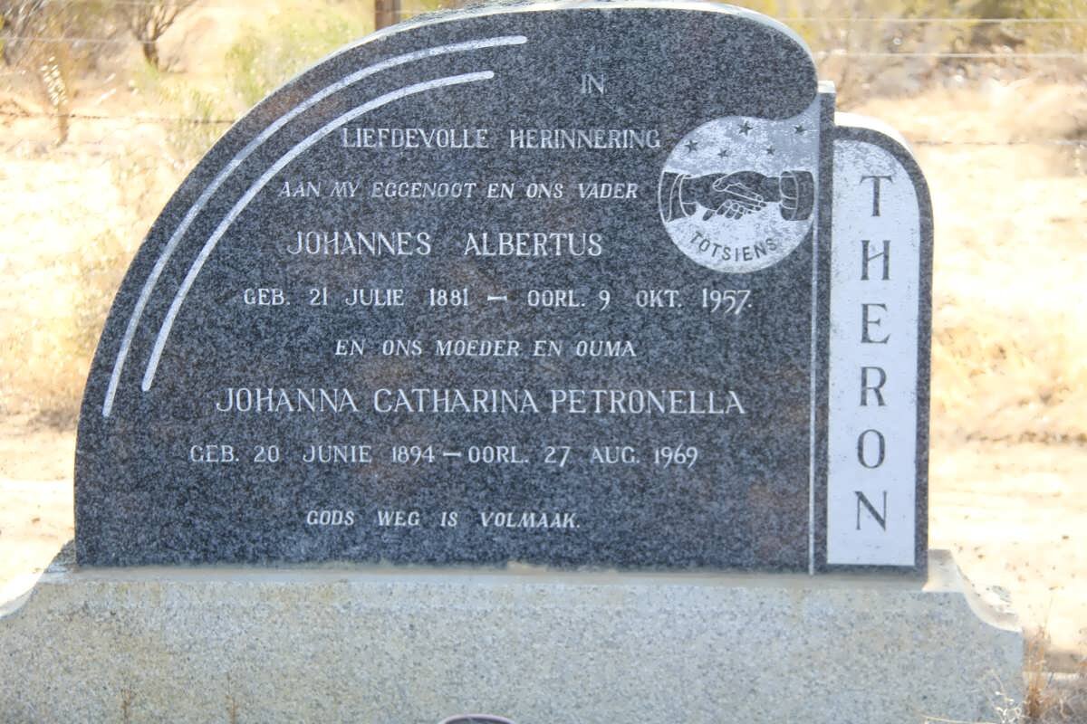 THERON Johannes Albertus 1881-1957 &amp; Johanna Catharina Petronella 1894-1969