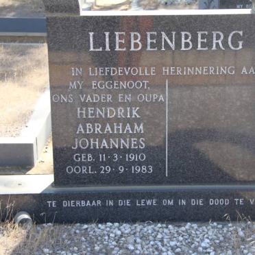 LIEBENBERG Hendrik Abraham Johannes 1910-1983