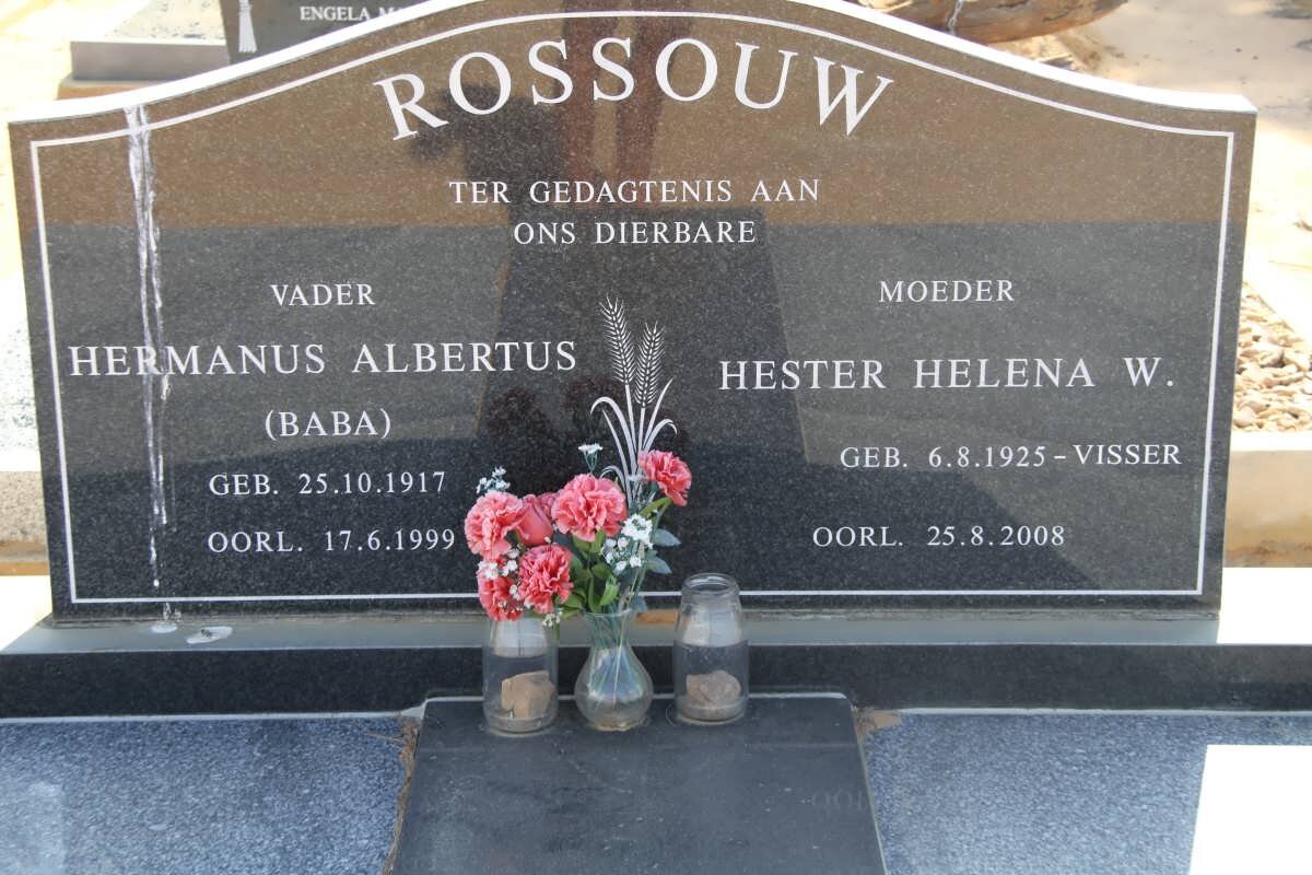 ROSSOUW Hermanus Albertus 1917-1999 &amp; Hester Helena W. VISSER 1925-2008