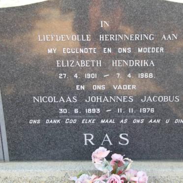 RAS Nicolaas Johannes Jacobus 1893-1976 &amp; Elizabeth Hendrika 1901-1968