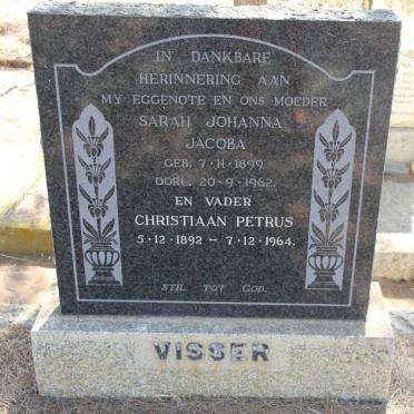VISSER Christiaan Petrus 1892-1964 &amp; Sarah Johanna Jacoba 1899-1962