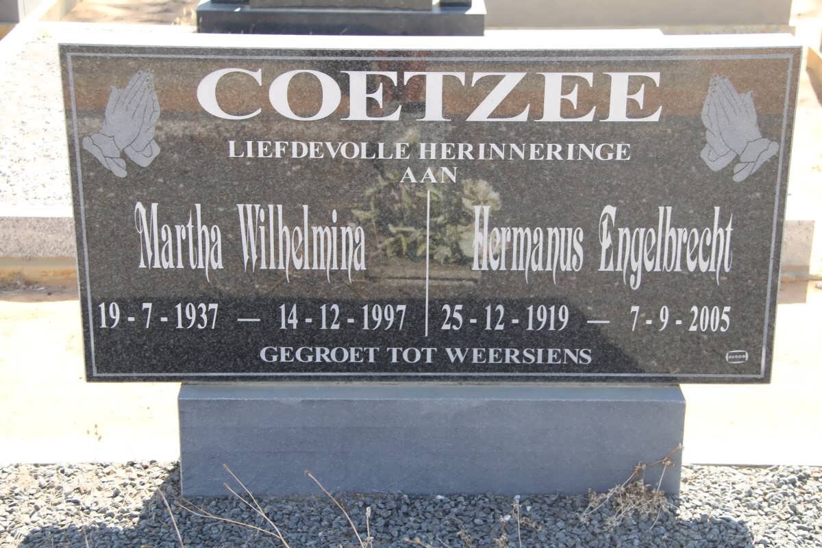 COETZEE Hermanus Engelbrecht 1919-2005 &amp; Martha Wilhelmina 1937-1997