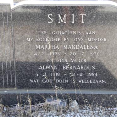 SMIT Alwyn Bernardus 1918-1984 &amp; Martha Magdalena 1923-1976