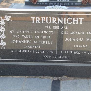 TREURNICHT Johannes Albertus 1913-1994 &amp; Johanna Maria 1922-2001